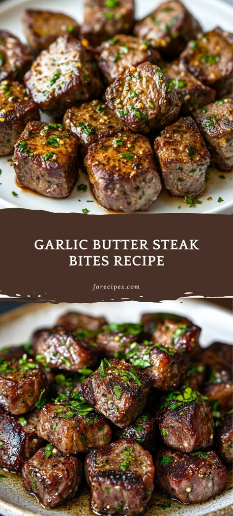 Garlic Butter Steak Bites are a mouthwatering, quick-to-make dish that combines tender, juicy steak with a rich garlic butter sauce. Garlic Butter Herb Steak Bites, Melt In Your Mouth Steak, Steak Bites With Potatoes, Butter Steak Bites And Potatoes, Highest Rated Recipes, Steak With Potatoes, Steak Bites And Potatoes, Butter Herb, Garlic Butter Steak Bites