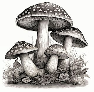 Digital Fly Agaric Mushroom drawing clipart Mushroom Realistic Drawing, Antique Mushroom Illustration, Fly Agaric Drawing, Mushroom Pencil Drawings, Toadstool Drawing, Aesthetic Mushroom Drawing, Cute Mushrooms Drawing, Fly Agaric, Mushroom Art Drawing