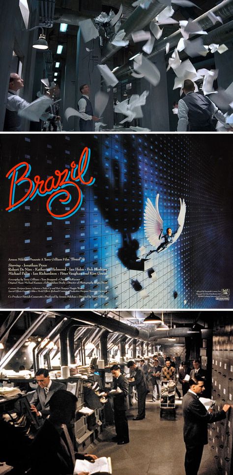 Terry Gilliam's Brazil (1985) is inexplicable, unimaginable, and bizarrely dark. Dystopian beyond comprehension. Brazil Movie 1985, Brazil Terry Gilliam, Brazil Film, Brazil Movie, Brazil 1985, Hong Kong Cinema, Terry Gilliam, Film Story, Science Fiction Film