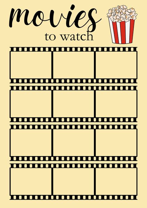 Film Journal Template, Movie Journal Cover, Movie Review Template Aesthetic, Movie Journal Template, Bullet Journal Movies To Watch, Movie Tracker Bullet Journal, Movie Tracker Template, Movie Bullet Journal, Movie Tracker Printable