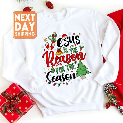 Christmas Shirts Vinyl, Reason For The Season Christmas, Cricut Tshirt, Hope Christmas, Hoodie Quotes, Christian Tshirt, Sublimation Ideas, Christmas Tshirt, Christmas Jesus