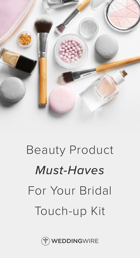 Beauty Product Must-Haves For Your Bridal Touch-up Kit - While your makeup artist will get you wedding day ready, you might want to pack a few emergency items! From concealer to blotting papers, see what you don't want to forget on WeddingWire! From Bridal Touch Up Kit, Makeup Touch Up Kit, Bridal Kit, Essential Beauty Products, Wedding Emergency Kit, Beauty Killer, Day Makeup Looks, Bridal Business, Wedding Kit