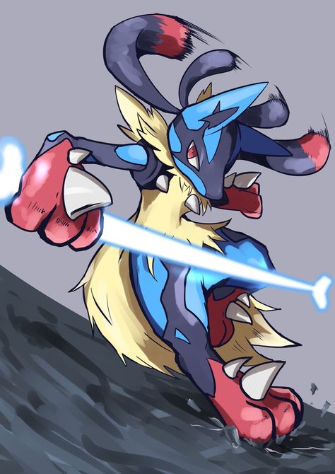 Mega Lucario Art, Lucario Tattoo, Latios Pokemon, Giratina Pokemon, Pokemon Mega, Mega Lucario, Solgaleo Pokemon, Lucario Pokemon, Pokemon Official