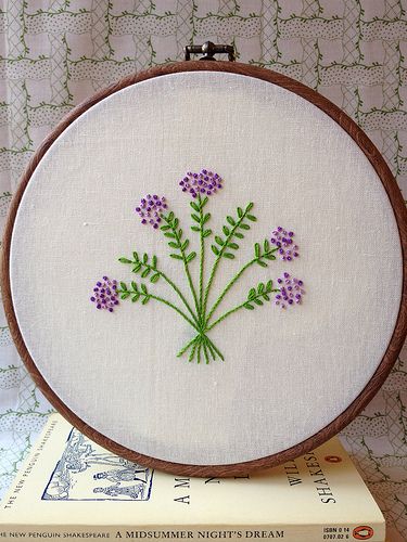 Shakespeare's Flowers - Wild Thyme | Flickr - Photo Sharing! Flowers Embroidery Pattern, Wild Thyme, Pdf Embroidery Pattern, Flowers Wild, Flowers Embroidery, Hand Embroidery Tutorial, Punch Needle Embroidery, Doll Sewing Patterns, 자수 디자인