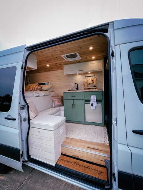 Van Conversion Walls, Small Camper Vans, Mercedes Camper, Mercedes Sprinter Camper, Mercedes Van, Camper Interior Design, Travel Camper, Sprinter Van Conversion, Van Conversion Interior