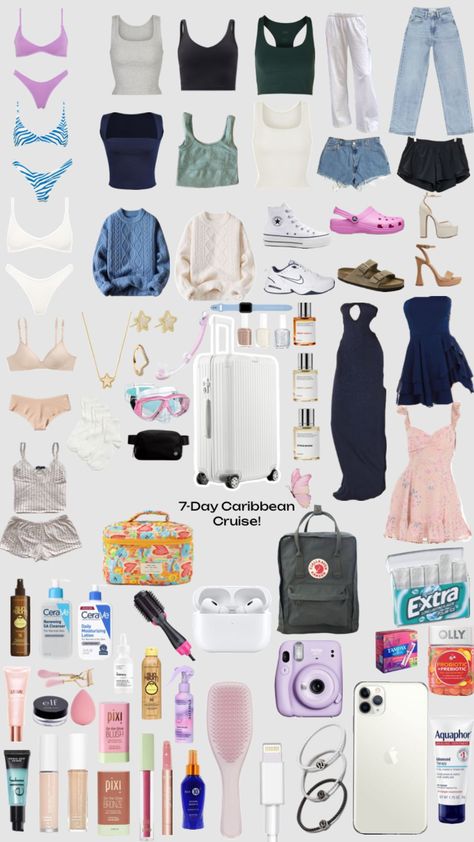 What I’m packing! #caribbean #cruise #outfit #outfitinspo #beauty #cleangirlvibe Carribean Cruise Packing List, Cruise Outfits Bahamas, Cruise Ship Outfits, Cruise Packing List Caribbean, Summer Cruise Outfits, Caribbean Cruise Packing, Spring Break Packing List, Spring Break Packing, Cruise Outfits Caribbean