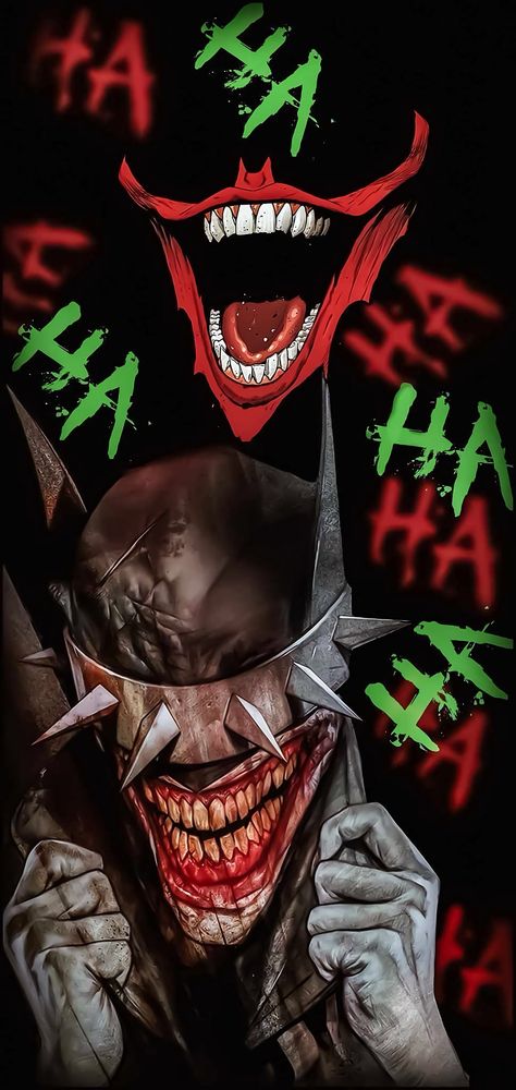 Hahaha Joker, Image Joker, The Batman Who Laughs, Images Pop Art, Batman Who Laughs, Rider Wallpaper, Graffiti Ideas, Batman Metal, Science Comics