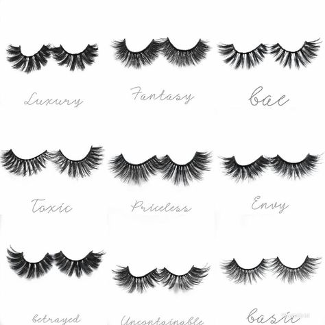 Eyelash Names, Lashes Names Ideas, Eye Lash Packaging, Lashes Makeup, Eyelash Extensions, Eyelashes, Lashes, Nail Art, Makeup