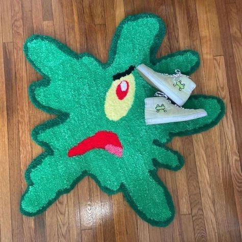 splattered 😵‍💫 #spongebob #plankton #rug #rugs #aesthetic #cool #decor #housedecor #homedecor #homedecorideas #homedesign #home #house Punch Rug, Tufting Rugs, Rug Tufting, Funky Rugs, Twenty Twenty, Family Presents, Rug Designs, Rug Inspiration, Cute Bedroom Decor