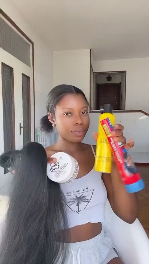 elfinhair on Instagram: 😍How to do a pretty double ponytail without frontal? @sena__v ❤️ #ponytail How To Do Two Ponytails, How To Do Ponytail, Extended Ponytail Weave, How To Do A Ponytail, Double Frontal Ponytail, Two Ponytails With Weave, Diy Ponytail Hairstyles, Cheer Ponytail, Bob Hairs