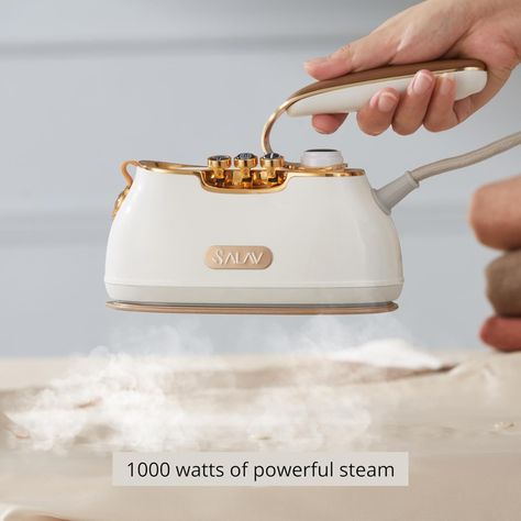 SALAV® Retro Edition Duopress Handheld Garment Steamer and Iron, Ceramic Plate, 1000 watts of Steam, Removes Wrinkles on Clothes, Vintage Style No Drip Steam, Pearl
Amazon Affiliate Travel Steamer, Wrinkle Release, Fabric Steamer, Handheld Steamer, Steam Mops, Iron Steamer, Clothes Steamer, Steam Mop, Fabric Shaver