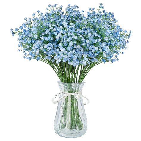 PRICES MAY VARY. Package: There are 30 bundles in a package.Length is 16.6 inch.The flower heads may be fallen off when you got the package,just RE-INSERTED them Material: Flower head is rubber material,plastic stem, blue gypsophila flowers.Wire wrapped with plastics is used for firmness and angle-adjustable in creating the stems Reusable: Real touch feeling,looks real and natural. Reusable and environmentally friendly.Note: the main picture is the effect for 90pcs(3 packs), if you want the same Blue Gypsophila, Gypsophila Wedding, Baby Blue Weddings, Blue Wedding Decorations, Blue Party Decorations, Sweet 16 Decorations, Flowers For Wedding, Blue Valentine, Valentine Theme