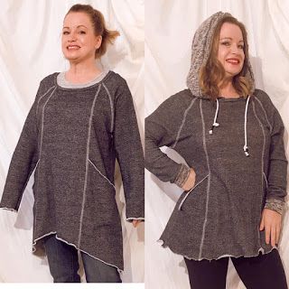 Winter Tunics, Easy Clothing, Diy Winter, Casual Tunics, Altering Clothes, Tunic Sweatshirt, Dress Tunic, Blue Sweatshirt, Winter Tops