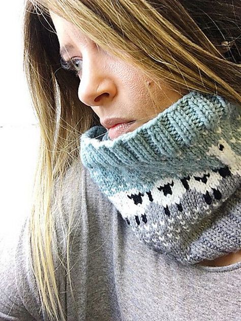 Knitting Patterns Hats Women, Knit Cowl Pattern Free, Sheep Pattern, Sheep Design, Cowl Knitting, Fair Isle Knitting Patterns, Cowl Knitting Pattern, Work Project, Shawl Patterns