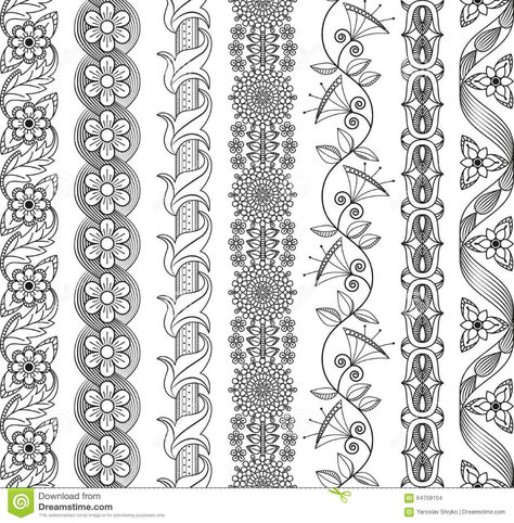 Divider Drawing, Rhinestone Designs Pattern, Decor Illustration, Ethnic Decor, Textile Prints Design, Jewelry Design Drawing, Floral Border Design, Border Embroidery Designs, Silhouette Stencil