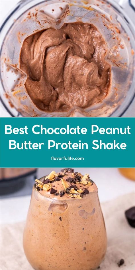 ry the best chocolate peanut butter protein shake for a delicious and filling treat. This peanut butter chocolate protein smoothie is easy to make with protein powder and frozen banana. Whether you’re looking for a healthy option for breakfast or something to enjoy after a workout, this recipe has you covered. Peanut Butter Powder Smoothie, Chocolate Protein Powder Smoothie, Chocolate Protein Smoothie Recipes, Frozen Smoothie Recipes, Chocolate Peanut Butter Protein Shake, Peanut Butter Cup Smoothie, Protein Powder Smoothie Recipes, Protein Powder Recipes Shakes, Peanut Butter Banana Smoothie Recipe