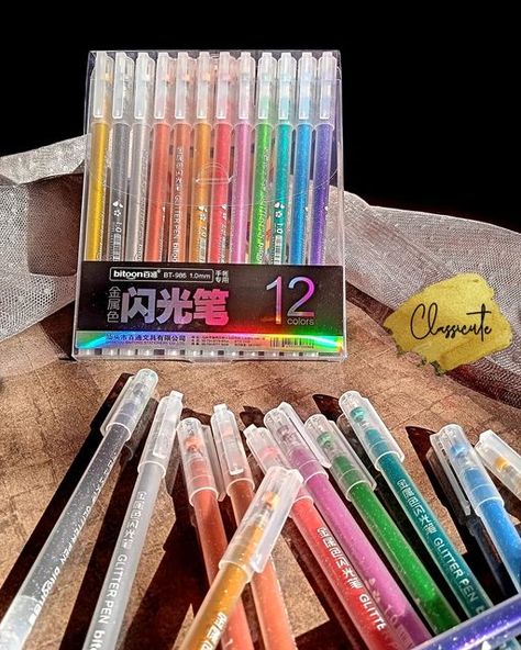 Glitter Pens | Aesthetic Pens | Sparkle Pens Aesthetic, Aesthetic Pens, Glitter Gel Pens, Unicorn Life, School Suplies, Aesthetic Dream, Stationery Obsession, Dream Things, Ravensburger Puzzle