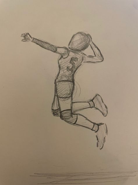 Volleyball Aesthetic Drawing, Volleyball Drawing Easy, Volleyball Drawing Poses, Kresby Cute Easy, Volleyball Doodles, Handball Drawing, Volleyball Artwork, Easy Person Drawing, Volleyball Drawings