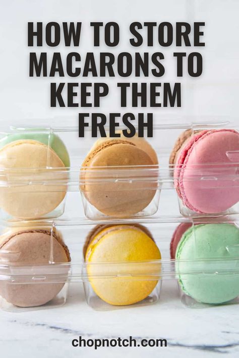 Macarons (not to be confused with macaroons which are coconut-based!) are crisp and delicious. They come in many flavors and colors. Macarons are always popular whether you're serving them at a tea party, for dessert, or as a simple snack with coffee. It's useful to know how to store macarons, whether you have store-bought macarons or fresh macarons. Read more here! #Macarons #MacaronsStorage #HowToStore #DessertStorage How To Store Macarons, Easiest Macaron Recipe, Storing Macarons, How To Display Macarons, French Macaron Troubleshooting, Macaron Store, Macaron Stand, How To Make Macaroons, Homemade Macarons