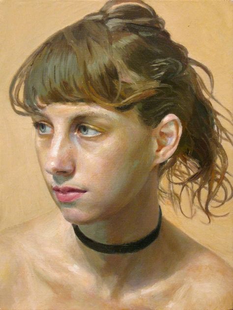 Catherine 5, 16 x 12, oil on canvas, by Stephen Wright Potrait Painting, Female Painters, Ny Art, Cal State, Barnett Newman, Alex Colville, Los Angeles Art, Audrey Kawasaki, La Art