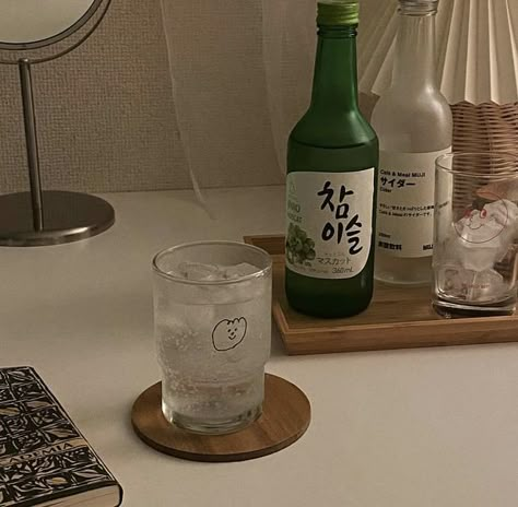 Soju Shots Aesthetic, Soju Bottle Aesthetic, Korean Alcohol Aesthetic, Korean Soju Aesthetic, Alcohol Aesthetic Drinks, Soju Aesthetic, Korean Soju, Blonde And Brunette Best Friends, Ashes To Ashes