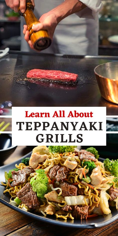 Teppanyaki grills provide an easy and fun way to cook Japanese-style foods at home. They are very versatile and can be used for many other things than just Japanese foods. Read this guide to find the best teppanyaki grill for your home and to learn how to cook with it! Tepenyaki Grill Kitchen, Japanese Grill Recipes, Teppanyaki At Home, Teppanyaki Table, Teppanyaki Recipe, Fancy Cooking, Griddle Cooking Recipes, Hibachi Recipes, Asian Grill