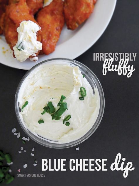 Fluffy Blue Cheese Dressing Recipe ~ Looks like something I could eat an entire bowl of! Bowl Food Ideas, Super Bowl Food Ideas, Dip Sauces, Blue Cheese Dip Recipe, Blue Cheese Dressing Recipe, Cream Cheese Recipes Dip, Spreads Recipes, Cheese Dip Recipe, Blue Cheese Dip