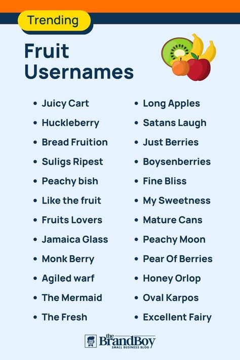 Fruit Usernames Miracle Fruit, Username Generator, Usernames For Instagram, Aesthetic Fruit, Fruit Names, 20 Aesthetic, Instagram Username, Ideas For Instagram, Instagram Username Ideas