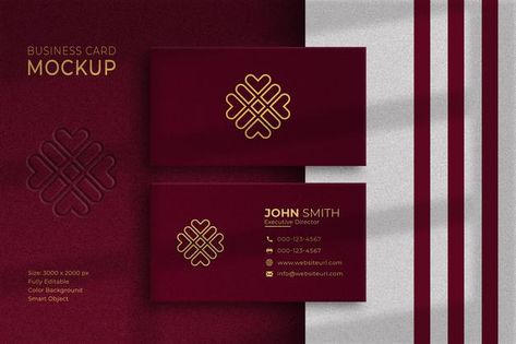 Fashion Visiting Card, Red And Gold Branding, Premium Business Card Design, Luxury Business Card Design Creative, Red Branding Design, Gold Card Design, Luxury Card Design, Red Logo Design, Red Branding