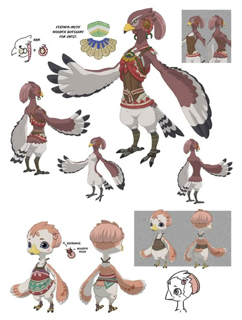 Breath Of The Wild Art, Bird People, Wild Art, Animal Character, Zelda Breath Of The Wild, Model Sheet, Zelda Art, Legend Of Zelda Breath, Zelda Breath