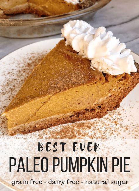 Healthy Paleo Pumpkin Pie made with and almond flour crust and natural sugar! This simple pie is quick to make and will be the perfect healthy thanksgiving pie for your table! #healthythanksgivingrecipe #Healthydessert #paleopumpkinpie #pumpkinpie Healthy Thanksgiving Pie, Pumpkin Pie Healthy, Paleo Thanksgiving Recipes, Erin Lives Whole, Healthy Thanksgiving Desserts, Healthy Pumpkin Pie, Simple Pie, Almond Flour Crust, Paleo Pumpkin Pie