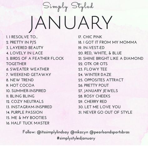 Style Me January Challenge, January Style Challenge, January List, January Holidays, January Style, National Holiday Calendar, Shopping Challenge, January Fashion, Elegant Office Wear