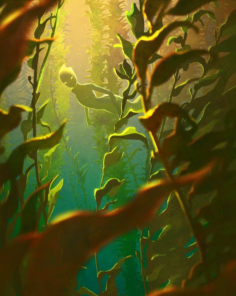 Devin Elle Kurtz, Fantasy Landscape Art, Kelp Forest, Mermaid Art, Painting Videos, Environment Concept Art, Process Art, Drawing Videos, Fantasy Landscape