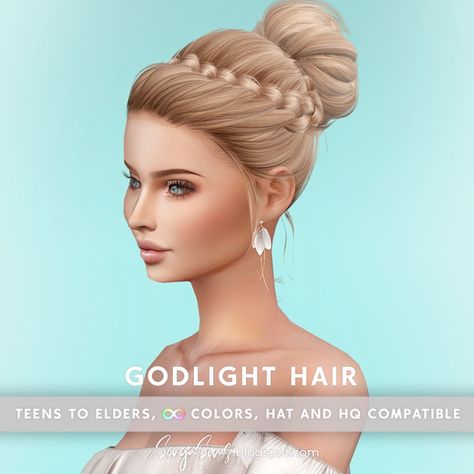 Sonya Sims Hair, Sims 4 Cc Queen Hair, Sims 4 Cc Wedding Hair, Sims 4 Cc Bun, Sims 4 Wedding Hair, S4cc Hair, Bun With Braids, Formal Bun, Sims 4 Wedding Dress