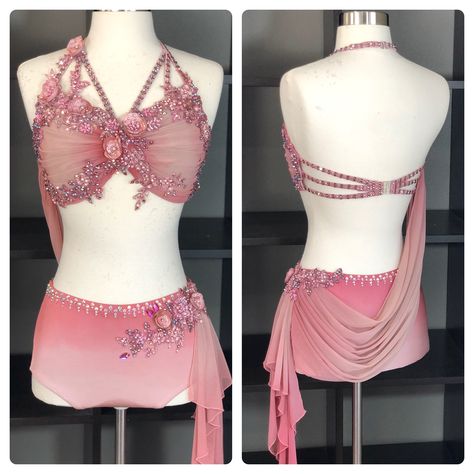 Aesthetic Dance Costumes, Purple Dance Dress, Pink Lyrical Dance Costumes, Lyrical Dance Costumes Solo, Dance Costumes Jazz, Pink Dance Costumes, Contemporary Dance Outfits, Dance Wear Outfits, Lyrical Dance Costumes