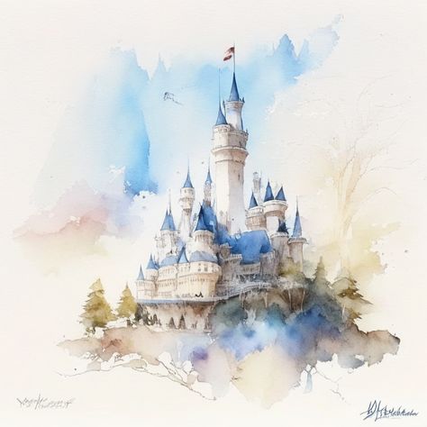 #castle #watercolor #fairtale #art #posterprint #watercolorart #watercolorposter #wallart #walldecor #homedecor Beach Writing, Dreamy Castle, Watercolor Castle, David Stark, Snow Castle, Blue Castle, Castle Illustration, Soul Photography, Dreamy Watercolor