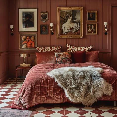 Tan And Red Bedroom, Red And Pink Room Bedrooms, Red And Brown Room, Red Victorian Bedroom, Red Velvet Bedroom, Red And Gold Room, Red And Blue Bedroom, Bordeaux Bedroom, Pink And Red Bedroom