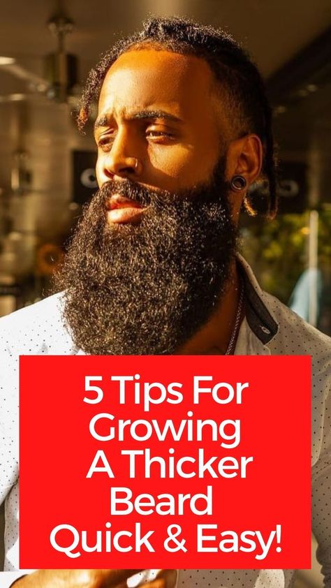 5 Tips for Growing Thick Beard Grow Beard Faster, Beard Tips, Hair Facts, Thick Beard, Best Beard Styles, Full Beard, How To Get Thick, Rocket Science, Grow Beard