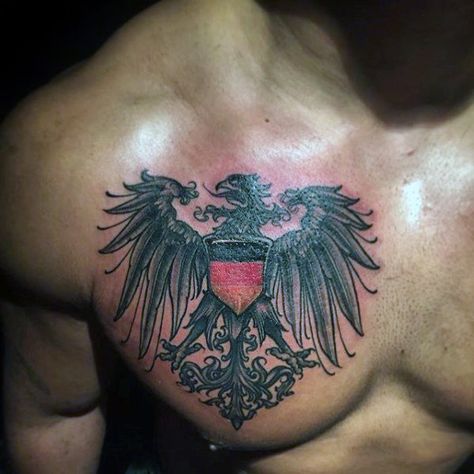 50 deutsche Adler Tattoo Designs für Männer - Deutschland Tinte Ideen  #adler #designs #deutsche #deutschland #manner #tattoo #tinte German Eagle Tattoo, Eagle Tattoo Designs, Germany Tattoo, German Tattoo, Crest Tattoo, Fierce Tattoo, Tattoo Quotes For Men, Unique Tattoos For Men, German Eagle