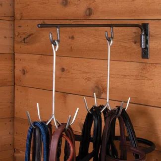 Easy-Up® Space Saving Mounted Saddle Rack | Schneiders Small Tack Room, Saddle Pad Rack, Horse Trailer Organization, Horse Lead Rope, Tack Room Organization, Blanket Rack, Saddle Rack, Saddle Pads English, Western Saddle Pads