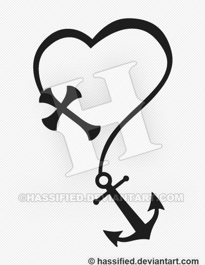 Anchor Cross Heart Tattoo, Anchor Heart Tattoo, Cross Heart Tattoos, Pencil Art For Beginners, Pencil Art Love, Element Tattoo, Love Heart Tattoo, Anchor Heart, Cross Drawing