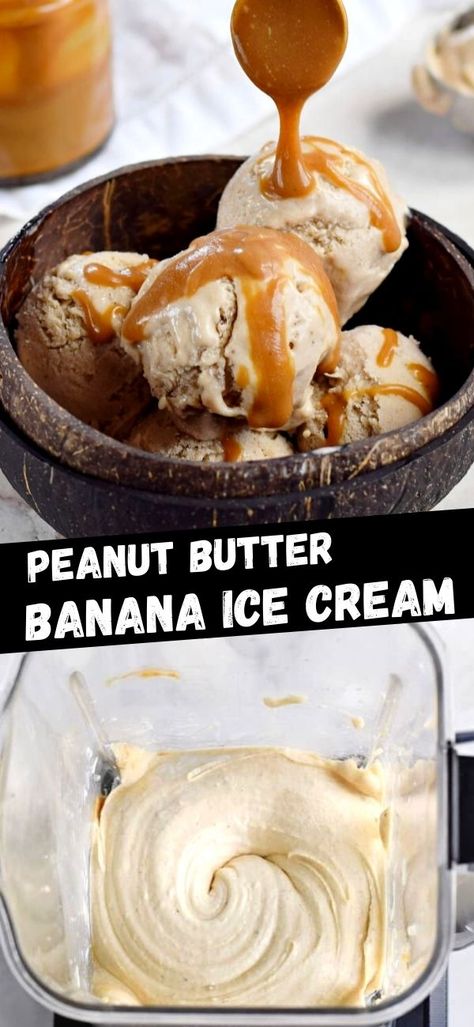 Peanut Butter Banana Ice Cream, Frozen Banana Recipes, Banana Ice Cream Vegan, Ella Vegan, Ice Cream Vegan, Banana Ice Cream Recipe, Nice Cream Recipe, Banana Nice Cream, Peanut Butter Ice Cream