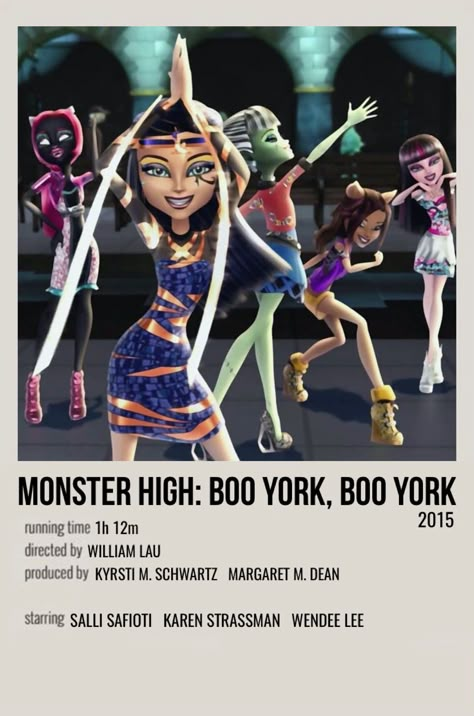 Monster High Poster Aesthetic, Monster High Polaroid Poster, Monster High Movie Poster, Movie Posters Barbie, Boo York Monster High, Monster High Movies, Monster High Poster, Monster High Boo York, Boo York