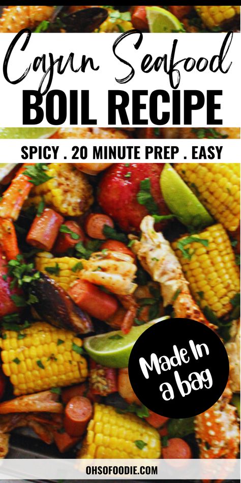 Text reads cajun seafood boil recipe Seafood Boil Recipes In A Bag, Cajun Seafood Boil Recipe, Easy Shrimp Boil Recipe, Crab Boil Recipe, Seafood Boil Recipe, Turkey Sauce, Shrimp And Crab Boil, Cajun Boil, Cajun Seafood Boil