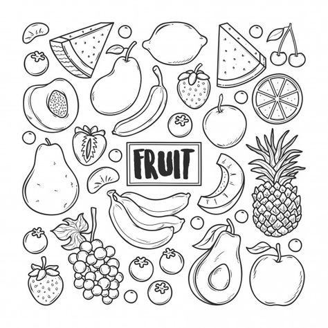 Fruit hand drawn doodle Premium Vector | Premium Vector #Freepik #vector #hand Fruit Doodle Art, Food Doodles Hand Drawn, Cute Fruit Doodles, Cute Fruit Drawings, Fruits Doodle, List Of Drawing Ideas, Fruit Doodles, Doodles Food, Doodle Fruit