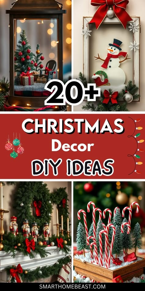 Get into the holiday spirit with these festive Christmas Decor DIY ideas! From handmade ornaments to creative wreaths, these budget-friendly projects will add a personal touch to your home. Perfect for creating a cozy, holiday atmosphere. #ChristmasDIY #HolidayDecor #FestiveCrafts Outdoor Christmas Decorations Farmhouse, Winter Wonderland Diy, Christmas Decor Minimalist, Christmas Tree Ornaments To Make, Christmas Outdoor Decor Ideas, Christmas Wall Decor Diy, Christmas Decorations Farmhouse, Christmas Decor Diy Ideas, Diy Outdoor Christmas Decorations