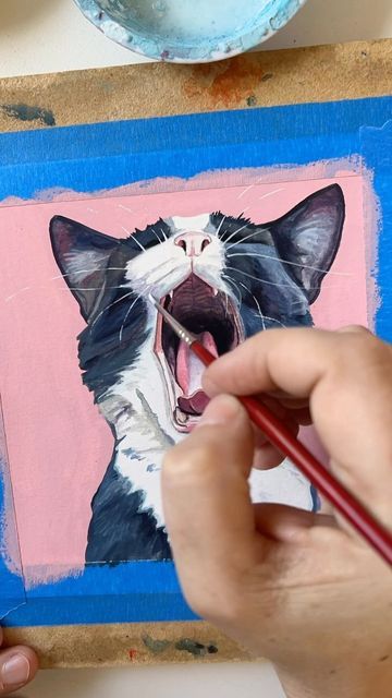 Kate Jarvik Birch on Instagram: "Pet commissions open again! Message me if interested… #gouachepainting #stilllifepainting #utahartist #100daychallenge #painteveryday #dailypainting #makearteveryday #dailyart #gouache #artcollector #painting" Gouache Pet Portrait, Cat Painting Gouache, Gouache Animal Painting, Cat Gouache Painting, Gouache Animals, Gouache Painting Portrait, Cat Gouache, Gouache Studies, Pet Commissions