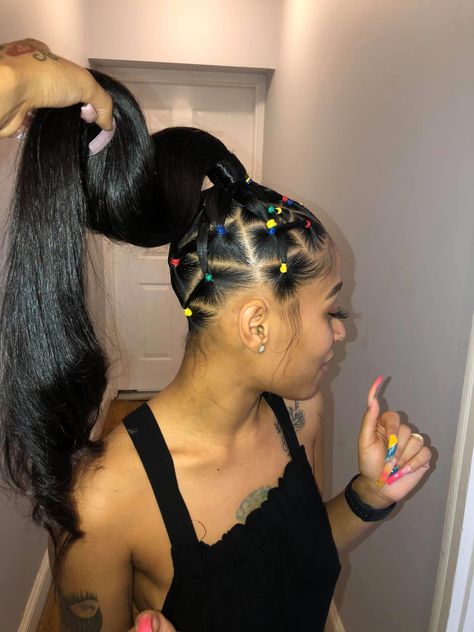 Rubber Band Hairstyles Ponytail, Rubber Band Ponytail Hairstyles, Rubberband Hairstyles Black Women, Rubber Band Hairstyles For Kids, Rubber Band Hairstyle, Band Hairstyles, Rubber Band Hairstyles, High Ponytail Hairstyles, Weave Ponytail Hairstyles