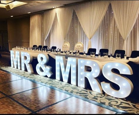 Light up letters spelling MR & MRS perfect for weddings Mr And Mrs Light Up Letters Wedding, Led Marquee Letters, Led Letters Wedding, Mr And Mrs Light Up Letters, Mr And Mrs Marquee Letters, Mr And Mrs Table Wedding, Led Light Letters, Marquee Letters Wedding, Mr Mrs Sign