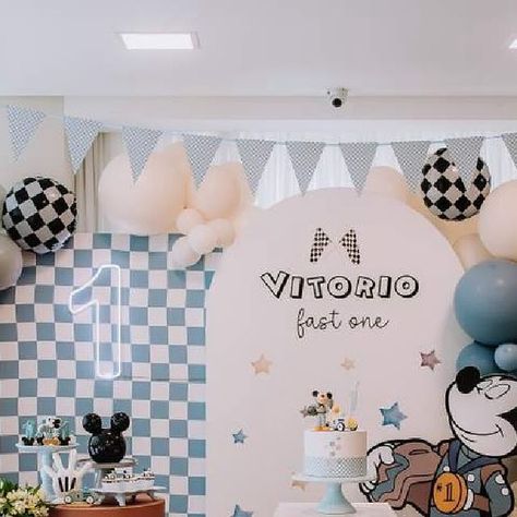 Racing Birthday Party, Birthday Party Photos, Mickey Mouse Themed Birthday Party, Mickey Mouse Birthday Party, Mickey Mouse Birthday, Racing Cars, Party Photos, Catch My Party, Double Tap